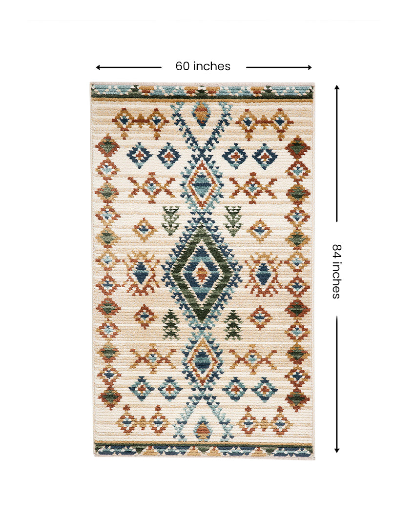 Dynamic Geometric Colorful Frieze Fez Area Carpet