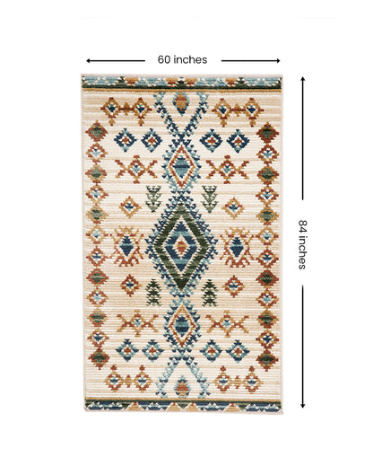 Dynamic Geometric Colorful Frieze Fez Area Carpet