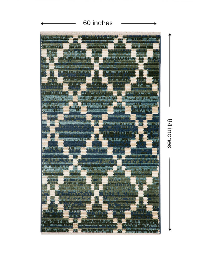 Bright Classic Colorful Frieze Fez Area Carpet