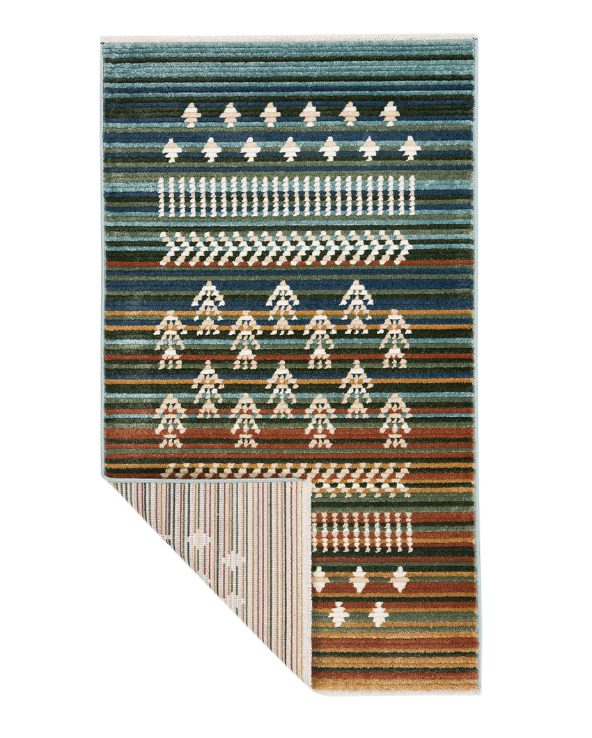 Unique Contemporary Colorful Frieze Fez Area Carpet