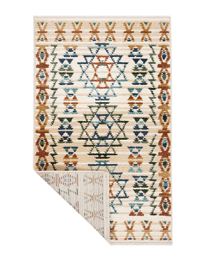 Timeless Handcrafted Colorful Frieze Fez Area Carpet