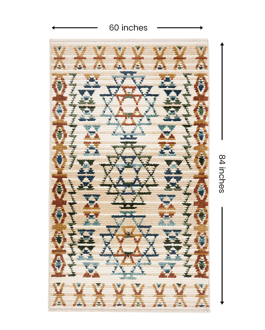 Timeless Handcrafted Colorful Frieze Fez Area Carpet