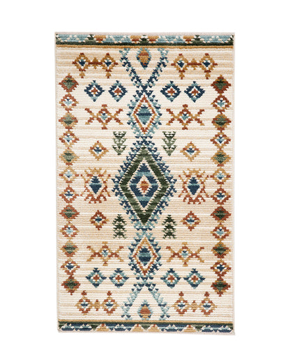 Dynamic Geometric Colorful Frieze Fez Area Carpet