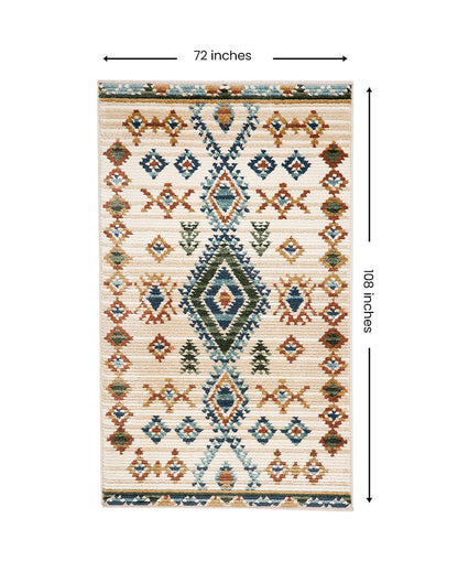 Dynamic Geometric Colorful Frieze Fez Area Carpet