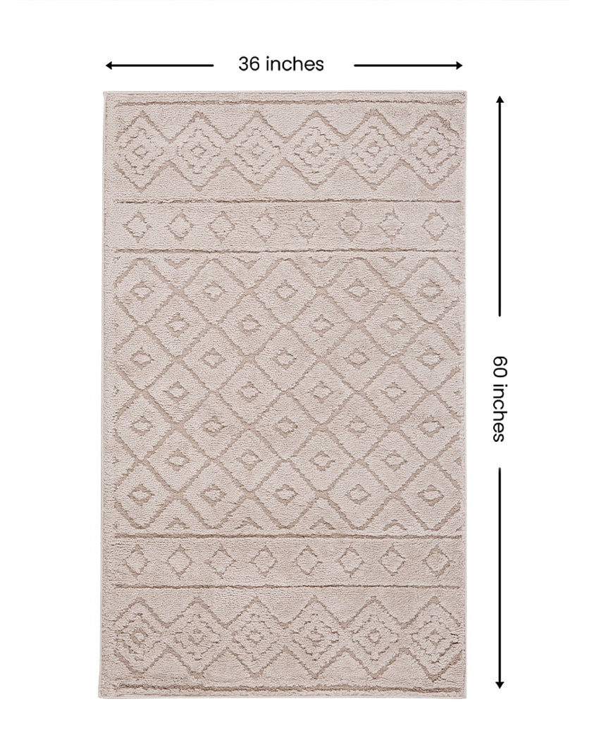 Soft Textured Beige Polyester Siena Area Carpet