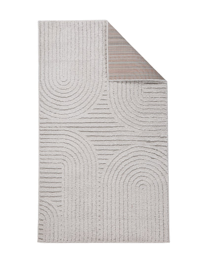 Sleek Glossy Grey Polyester Siena Area Carpet