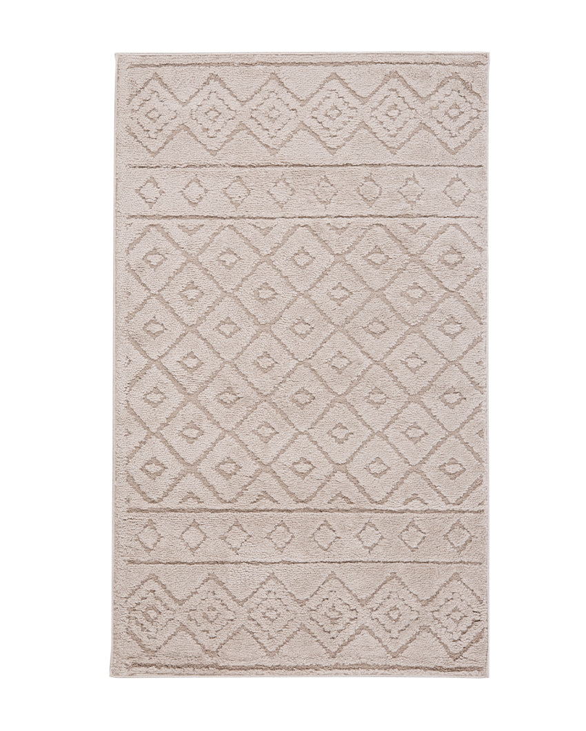 Soft Textured Beige Polyester Siena Area Carpet