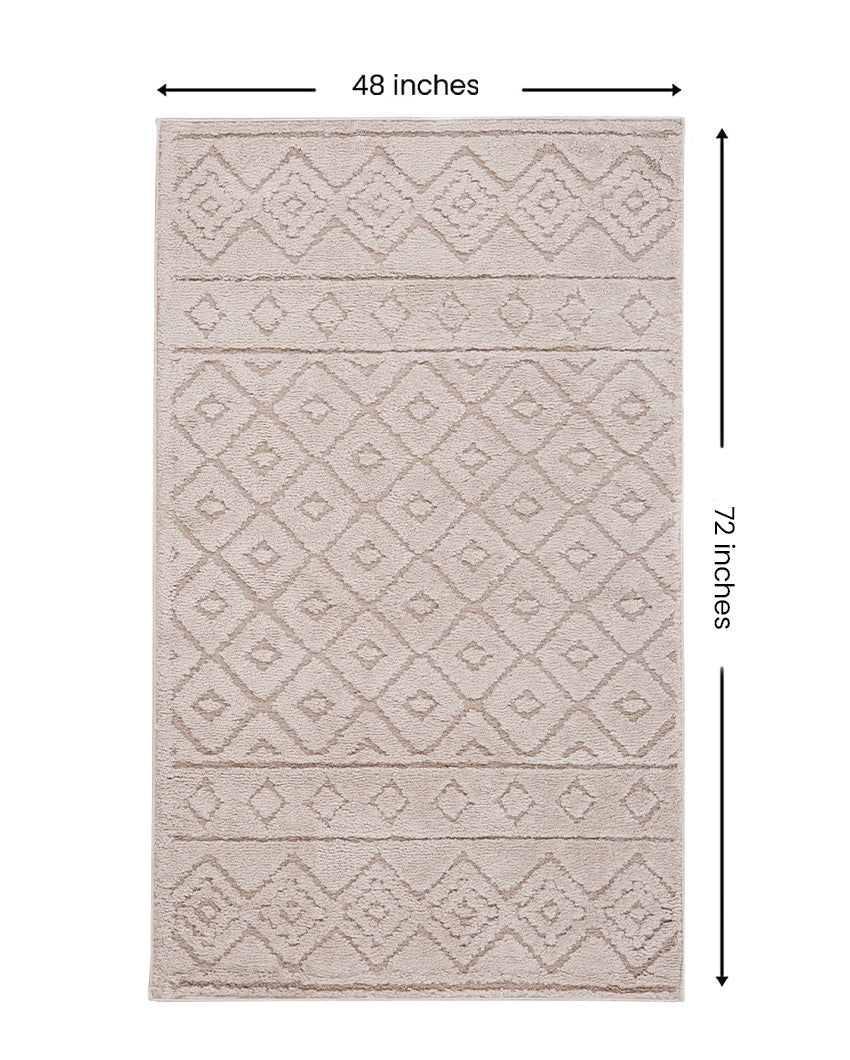 Soft Textured Beige Polyester Siena Area Carpet