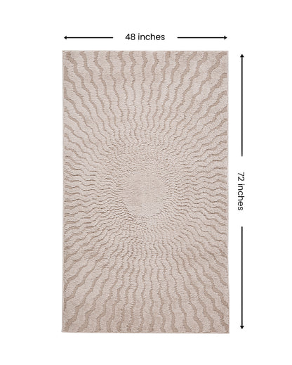 Neutral Solid Beige Polyester Siena Area Carpet