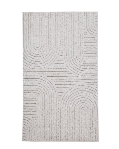 Sleek Glossy Grey Polyester Siena Area Carpet