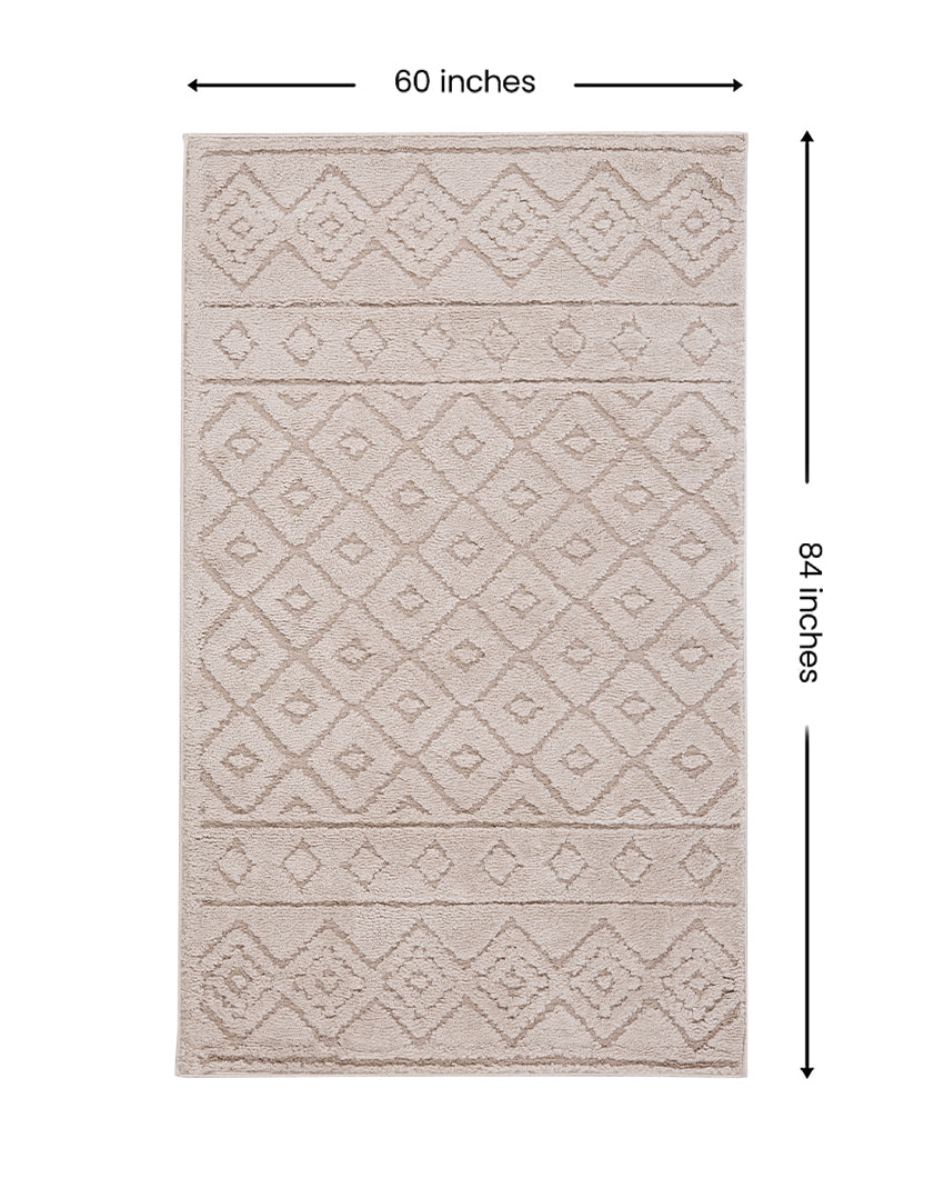 Soft Textured Beige Polyester Siena Area Carpet