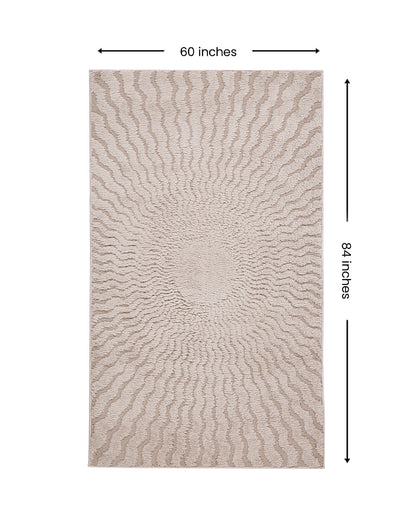 Neutral Solid Beige Polyester Siena Area Carpet