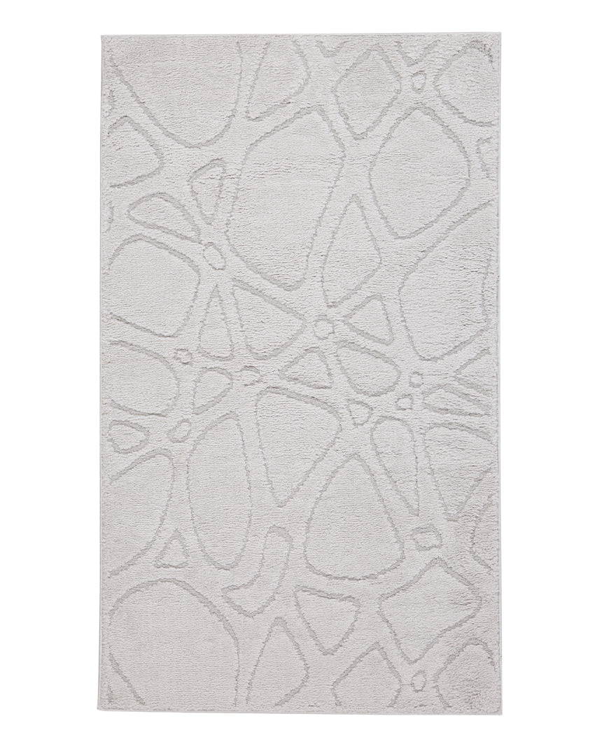 Cool Minimalist Grey Polyester Siena Area Carpet