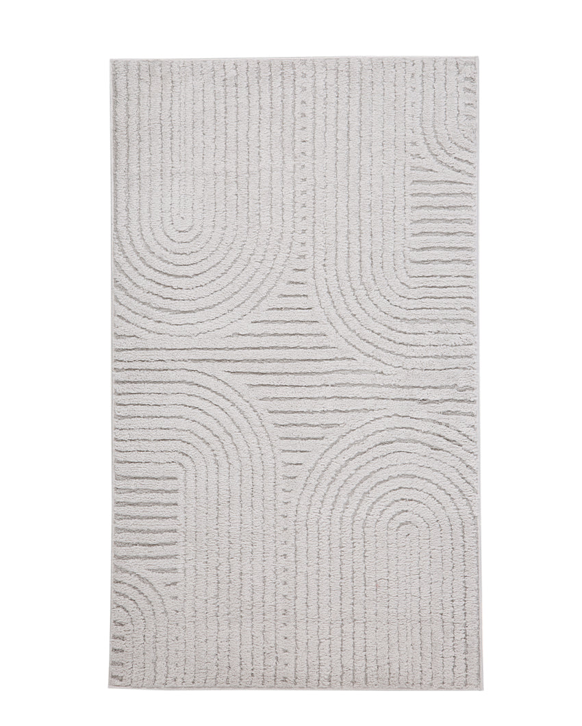 Sleek Glossy Grey Polyester Siena Area Carpet