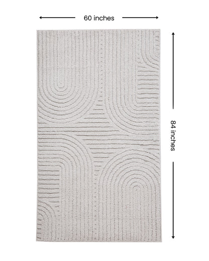 Sleek Glossy Grey Polyester Siena Area Carpet