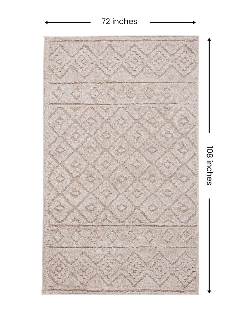 Soft Textured Beige Polyester Siena Area Carpet