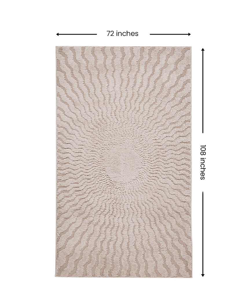 Neutral Solid Beige Polyester Siena Area Carpet