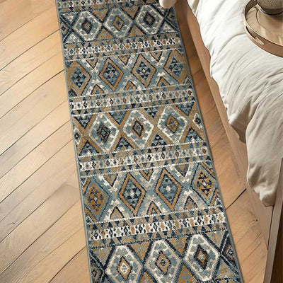 Vintage Charm Retro Printed Polypropylene Floor Runner | 55 x 22 inches