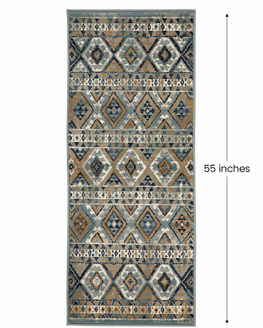 Vintage Charm Retro Printed Polypropylene Floor Runner | 55 x 22 inches