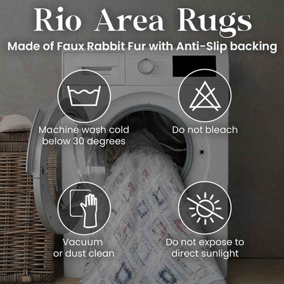 Elegant Grey & Cream Rio RO-15 Machine Washable Polyester Floor Covering Carpet