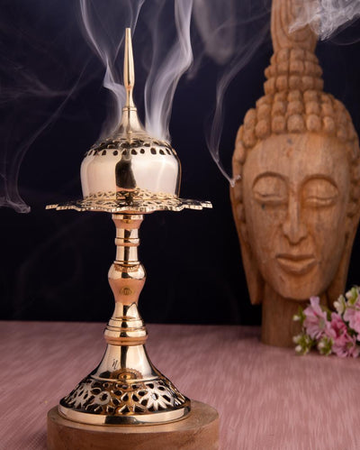 Brass Incense Tower Burner | 5 x 5 x 9 inches