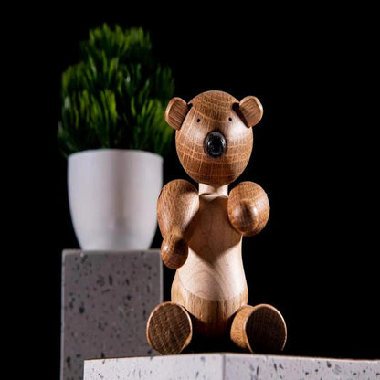 Bear Wooden Miniature Figurine | 3 x 4 inches