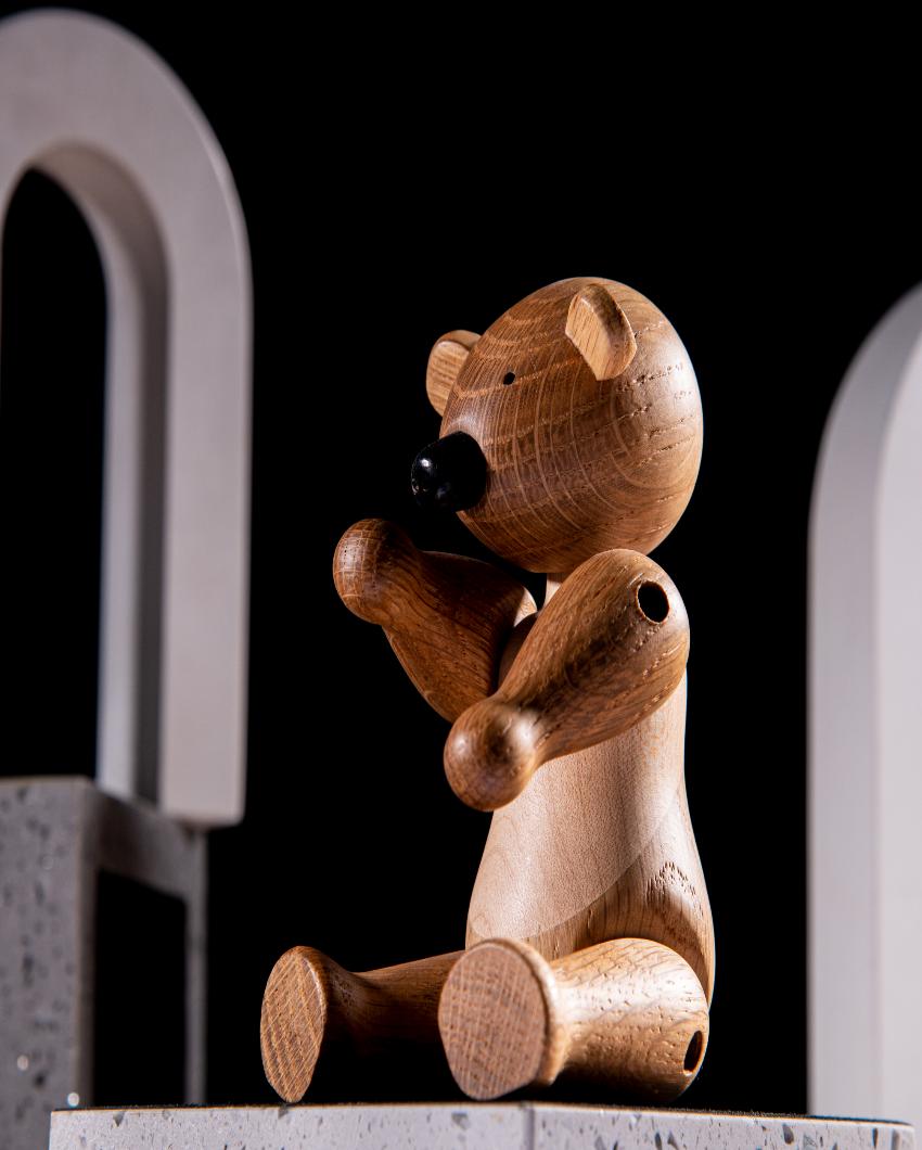 Bear Wooden Miniature Figurine | 3 x 4 inches