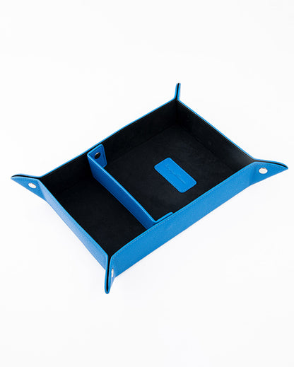 Sapphire Leather Desk Organiser Tray | 8 x 6 x 2 inches