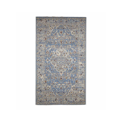 Classic Neo Classical Bedside Blue Polyester Floor Runner