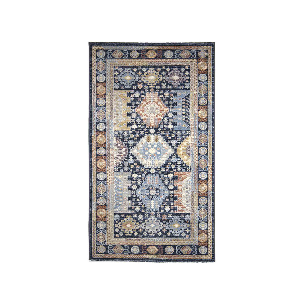 Elegant Bukhara Persian Bedside Sky Blue Polyester Floor Runner