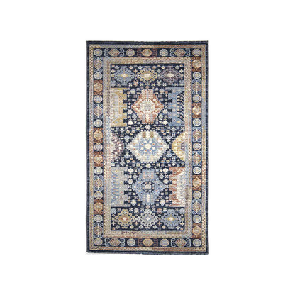 Elegant Bukhara Persian Bedside Sky Blue Polyester Floor Runner