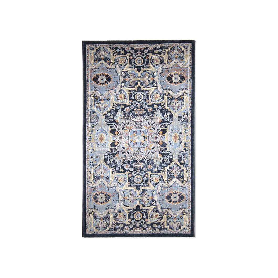 Courtyard Neo Classical Bedside Navy Polyester Floor Runner