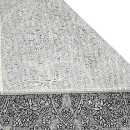 Sophisticated Vineyard Neo Classical Bedside Silver Grey Polyester Floor Runner