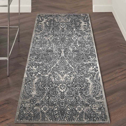 Sophisticated Vineyard Neo Classical Bedside Silver Grey Polyester Floor Runner