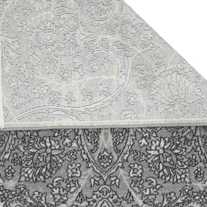 Sophisticated Vineyard Neo Classical Bedside Silver Grey Polyester Floor Runner