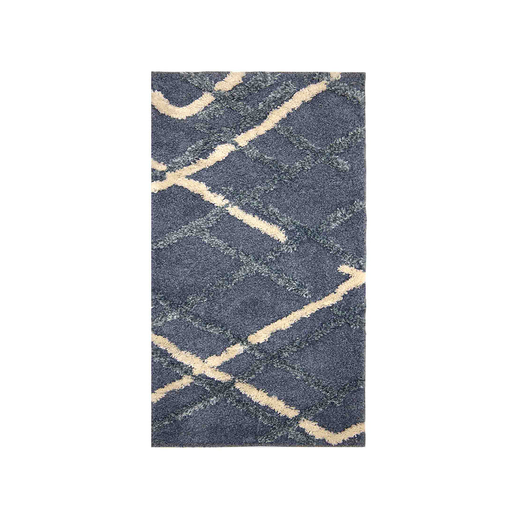 Bold Diamond Shaggy Bedside Dark Grey Polypropylene Floor Runner | 5 x 2 Feet