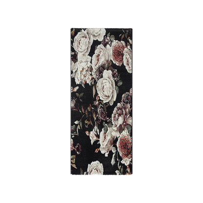 Botanical Floral Bedside White Polypropylene Floor Runner | 5 x 2.5 Feet