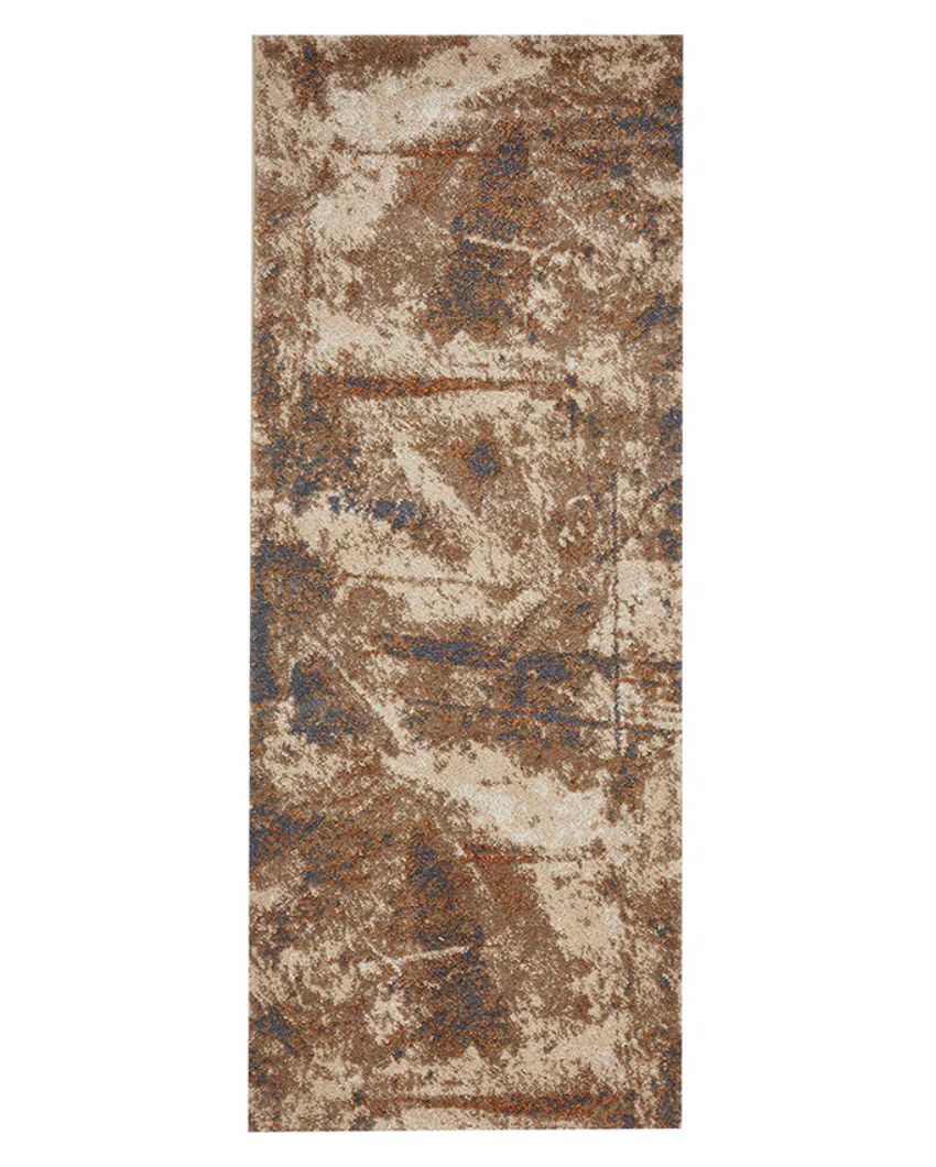 Static-Free Brown & Beige Abstract Polypropylene Floor Runner | 2 x 5 Feet