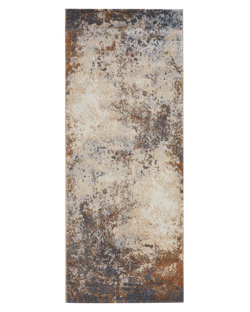 Static-Free Beige & Grey Abstract Polypropylene Floor Runner | 2 x 5 Feet