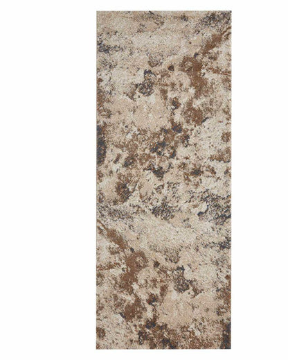 Static Resistant Beige & Brown Abstract Polypropylene Floor Runner | 2.5 x 5 Feet