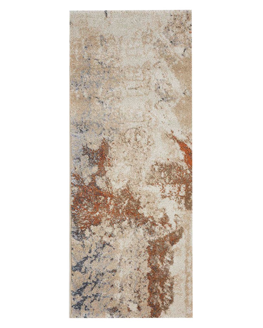 Anti Static Rust & Beige Abstract Polypropylene Floor Runner | 2 x 5 Feet