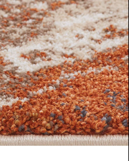 Anti Static Rust & Beige Abstract Polypropylene Floor Runner | 2 x 5 Feet