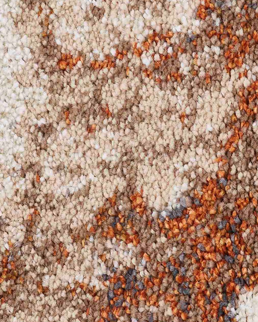 Anti Static Rust & Beige Abstract Polypropylene Floor Runner | 2 x 5 Feet