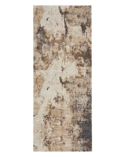 Static Resistant Light Brown & Beige Abstract Polypropylene Floor Runner | 2 x 5 Feet