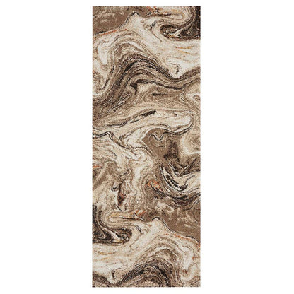 Static Resistant Brown & Beige Abstract Polypropylene Floor Runner | 2 x 5 Feet