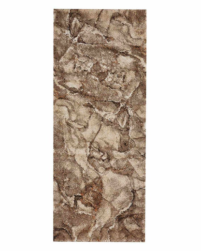 Static Free Beige & Brown Abstract Polypropylene Floor Runner | 2 x 5 Feet