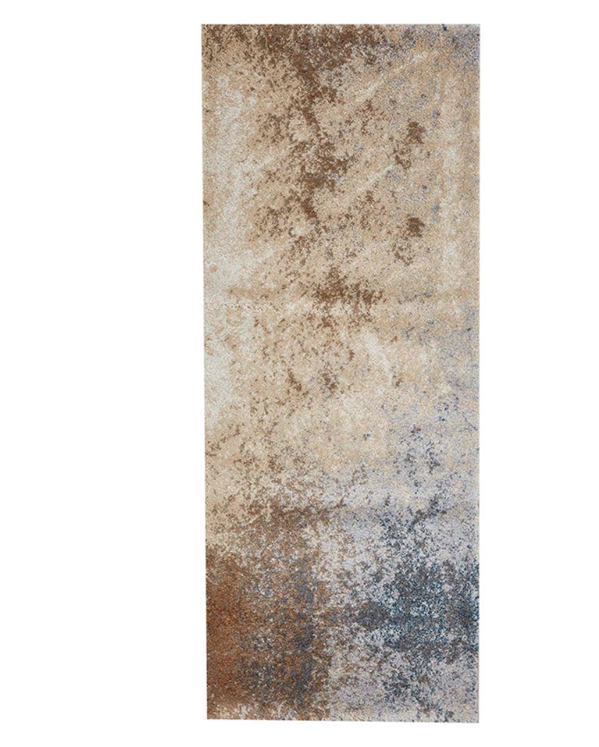 Anti Static Beige Abstract Polypropylene Floor Runner | 2.5 x 5 Feet