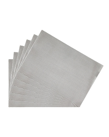 Grey PVC Heat Resistant Table Placemats | Set of 6 | 12 x 18 inches