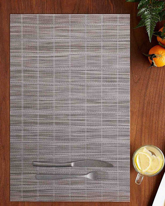 Brown PVC Heat Resistant Table Placemats | Set of 6 | 12 x 18 inches