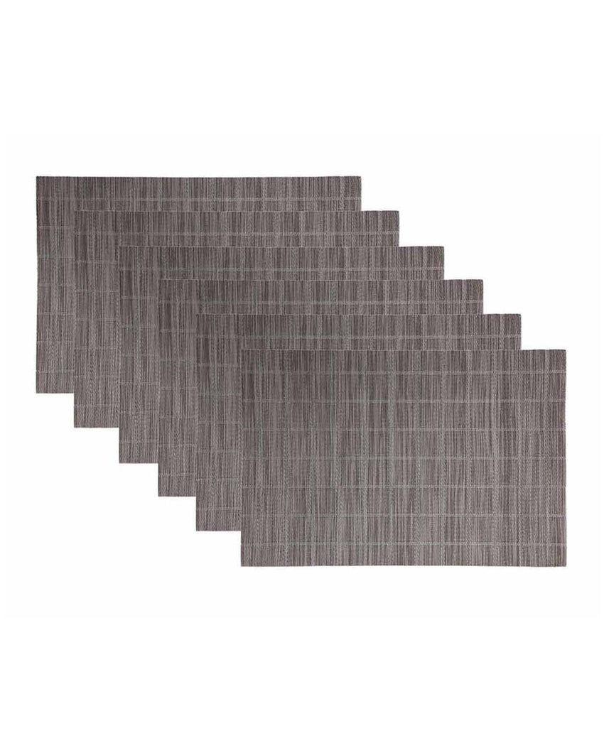 Brown PVC Heat Resistant Table Placemats | Set of 6 | 12 x 18 inches